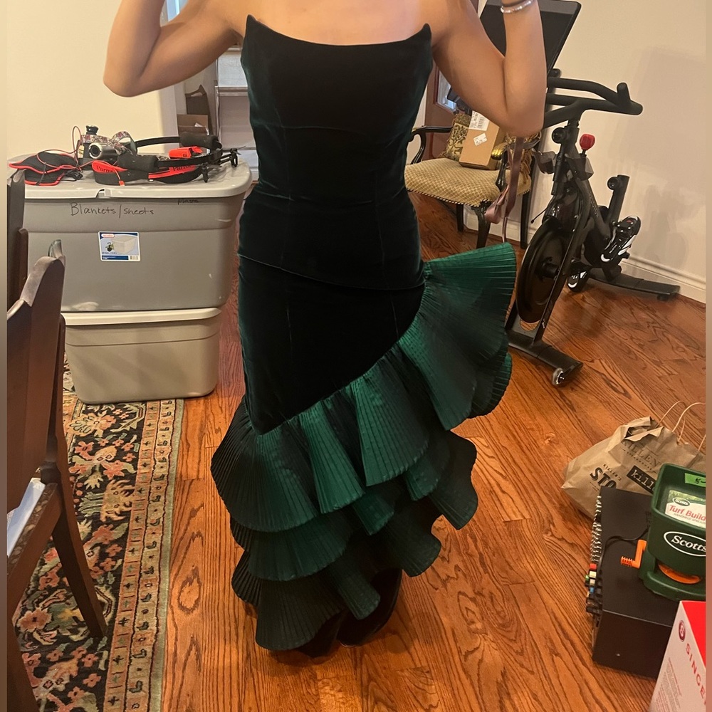 Victor Costa Emerald Green Vintage Prom Dress Custom Made